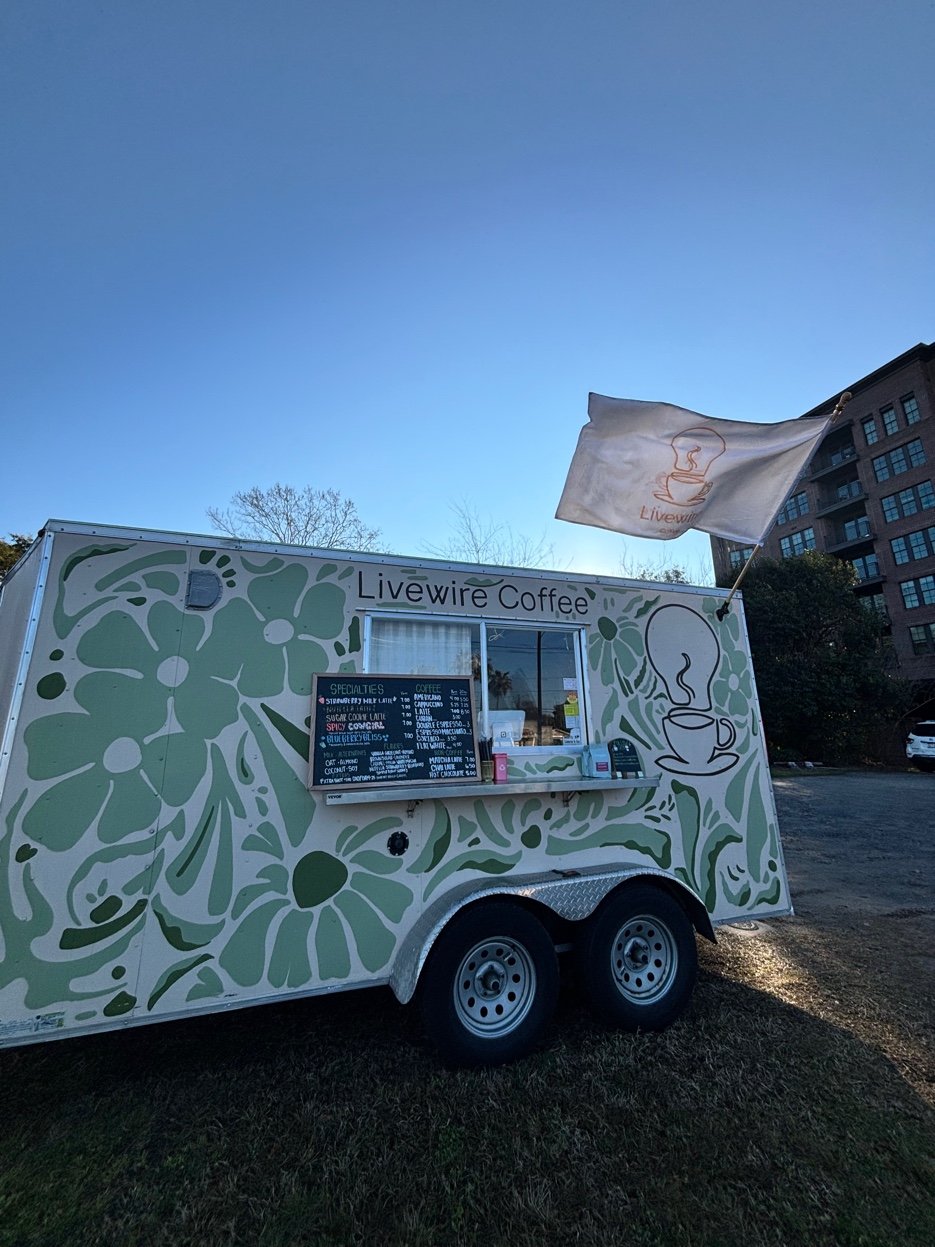 Livewire Coffee trailer on a sunny day