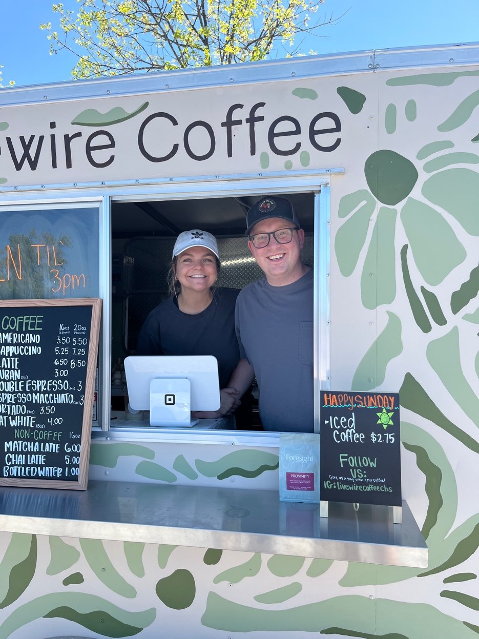 The Livewire Coffee team at the window